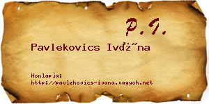 Pavlekovics Ivána névjegykártya